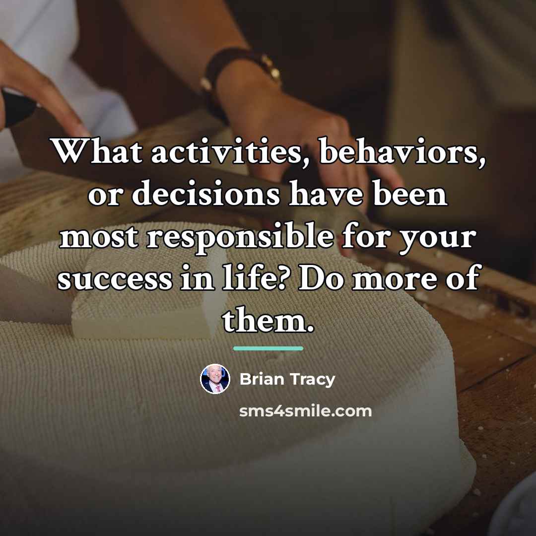 “What activities, behaviors, or decisions have been most responsible for…” quote by Brian Tracy
