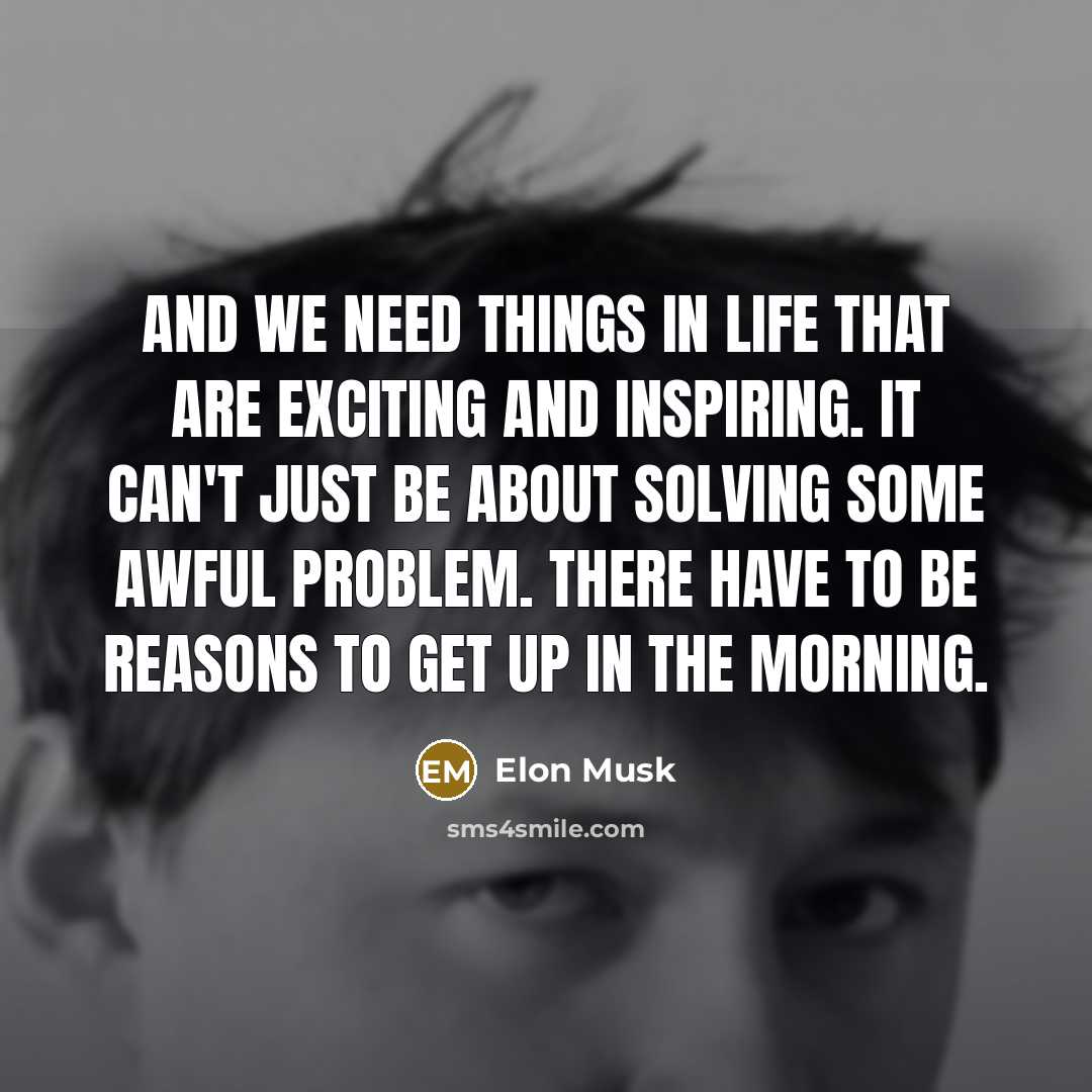 “And we need things in life that are exciting and…” quote by Elon Musk
