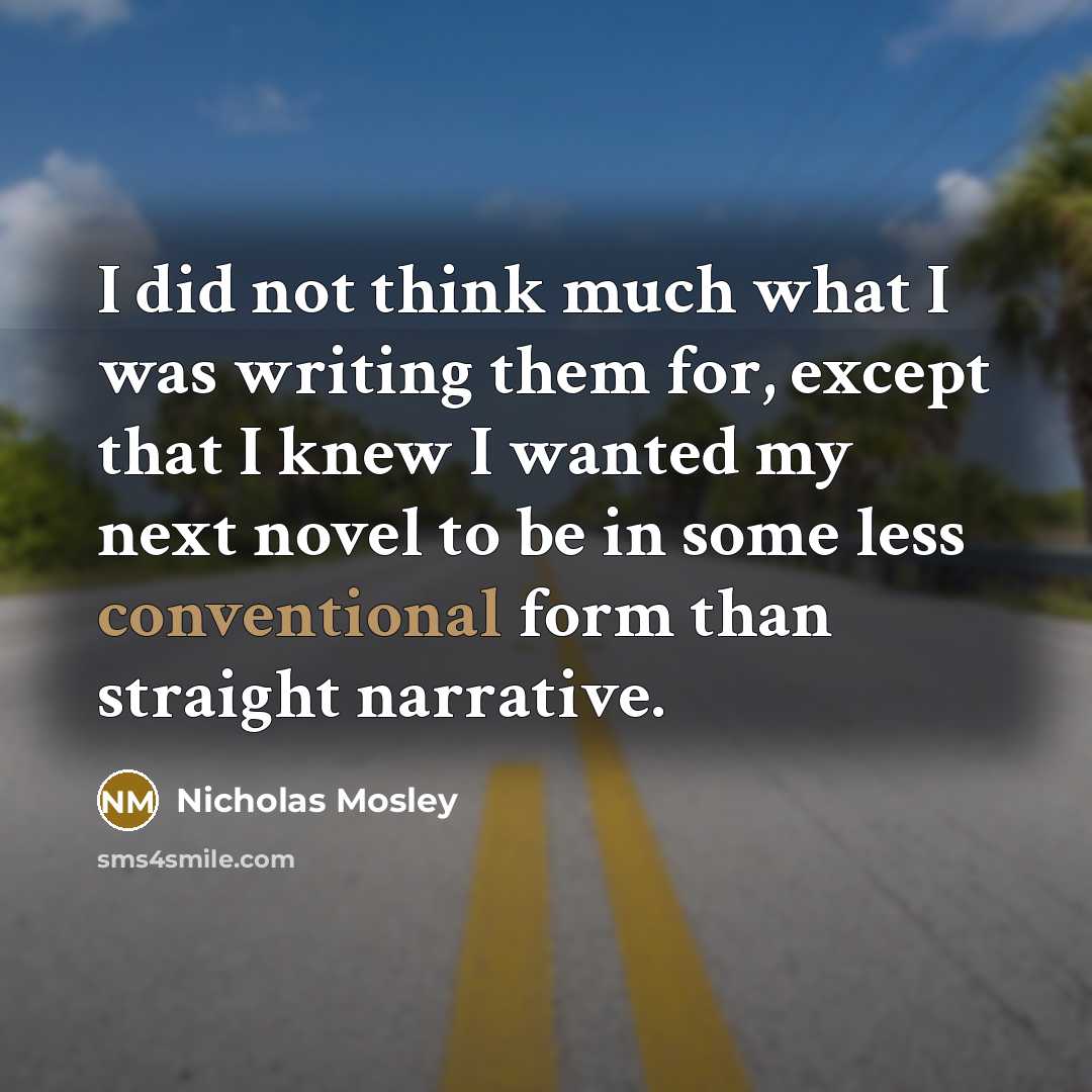“I did not think much what I was writing them…” quote by Nicholas Mosley