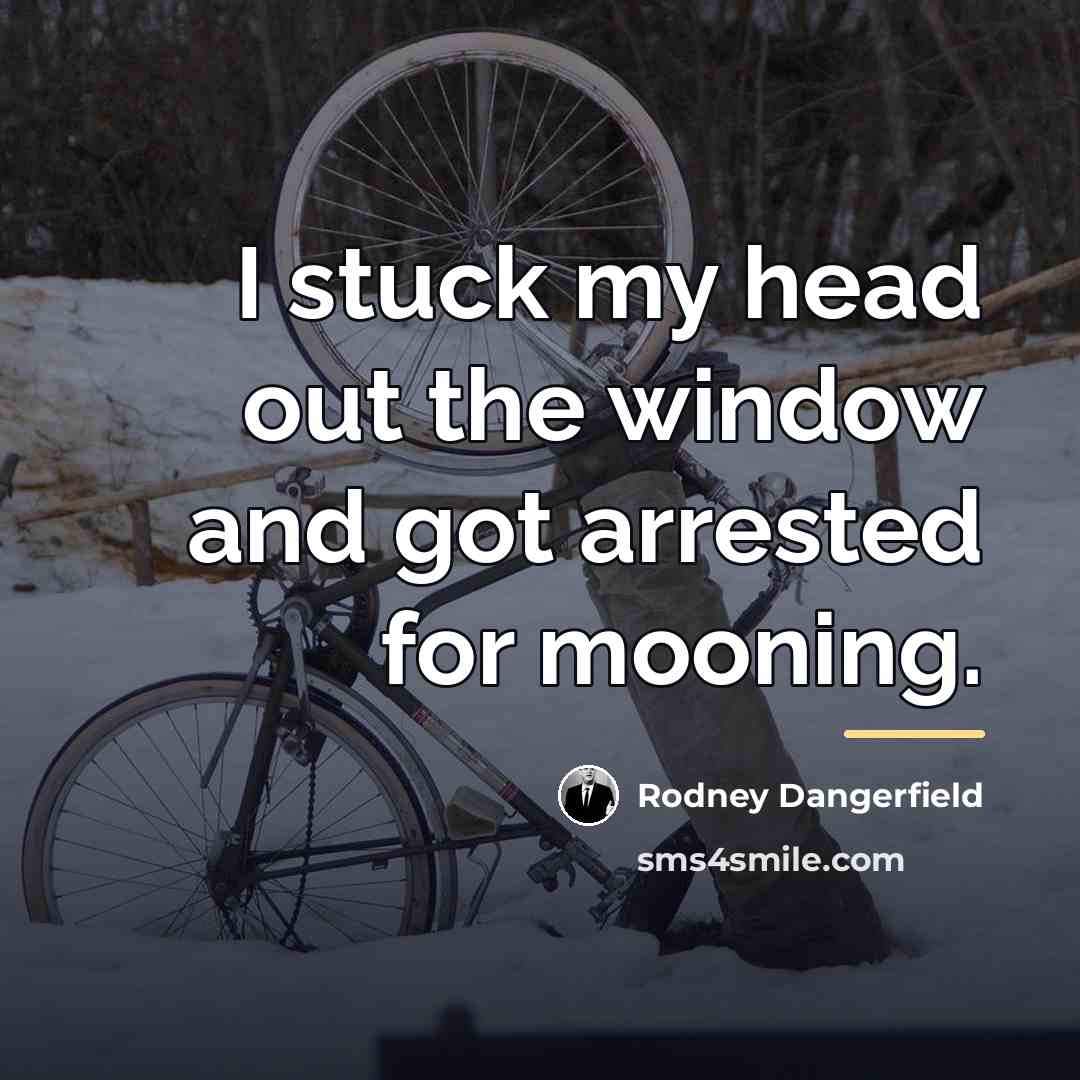 “I stuck my head out the window and got arrested…” quote by Rodney Dangerfield