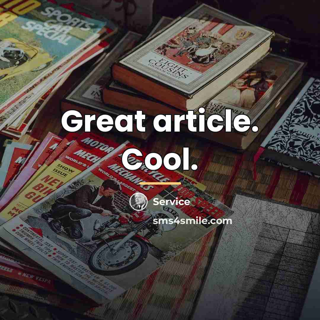 “Great article. Cool.…” quote by Service