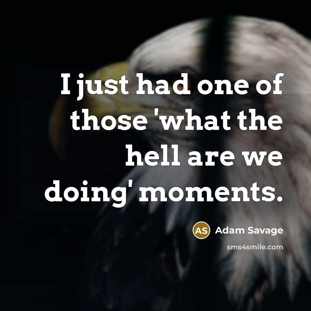 “I just had one of those 'what the hell are…” quote by Adam Savage