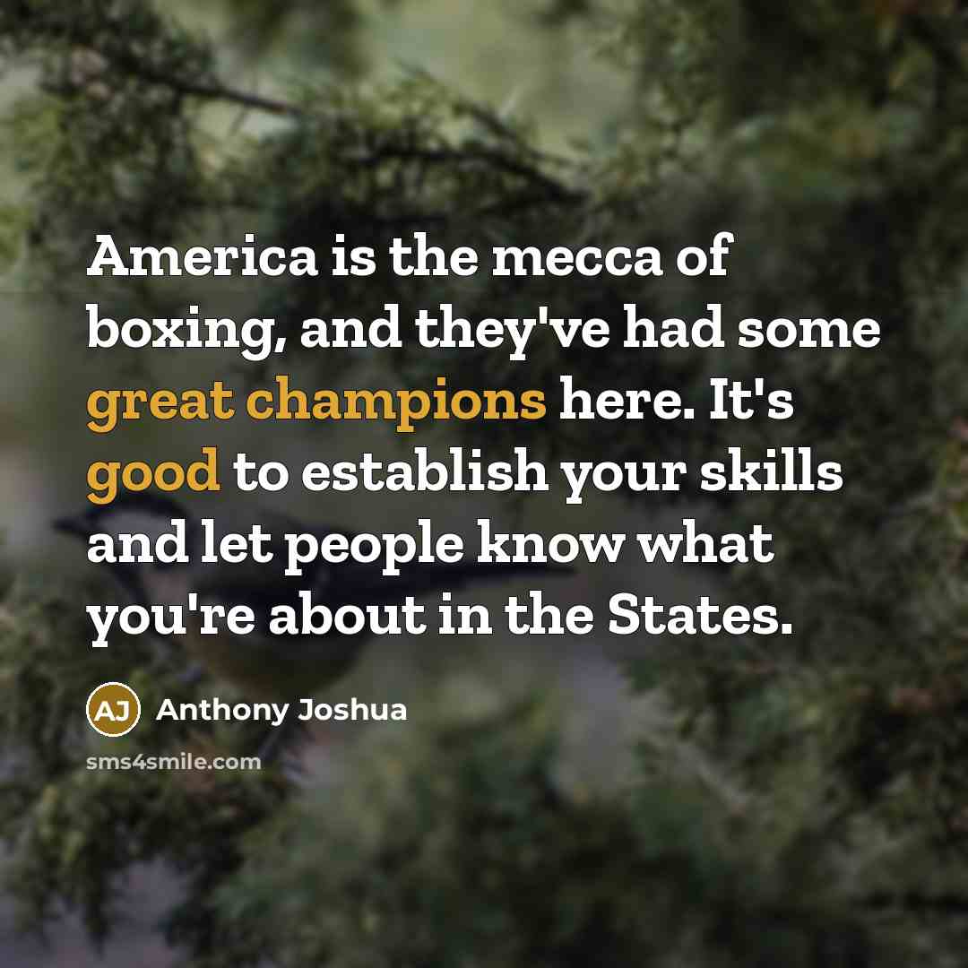 “America is the mecca of boxing, and they've had some…” quote by Anthony Joshua