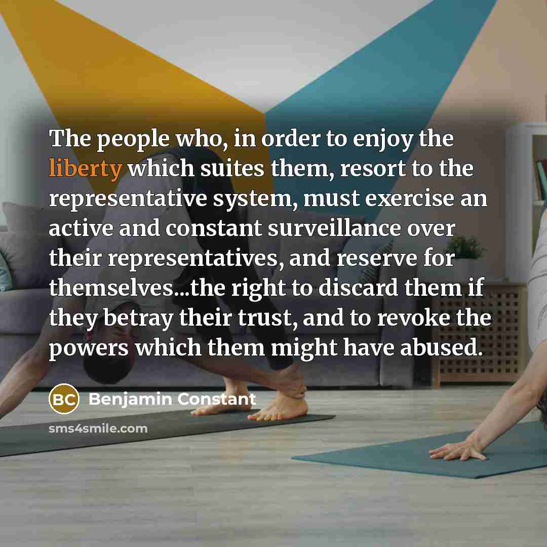 “The people who, in order to enjoy the liberty which…” quote by Benjamin Constant
