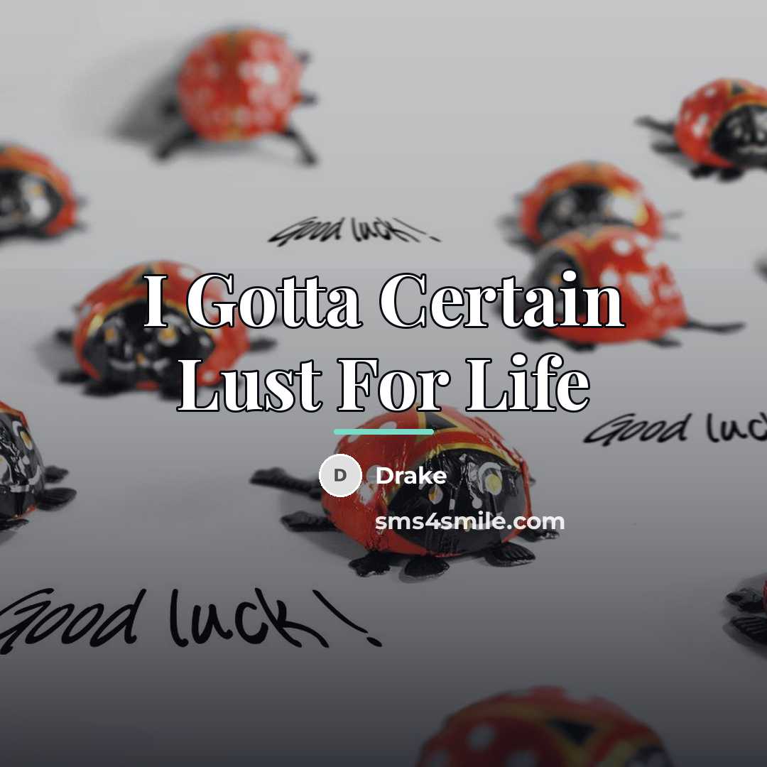 “I Gotta Certain Lust For Life…” quote by Drake