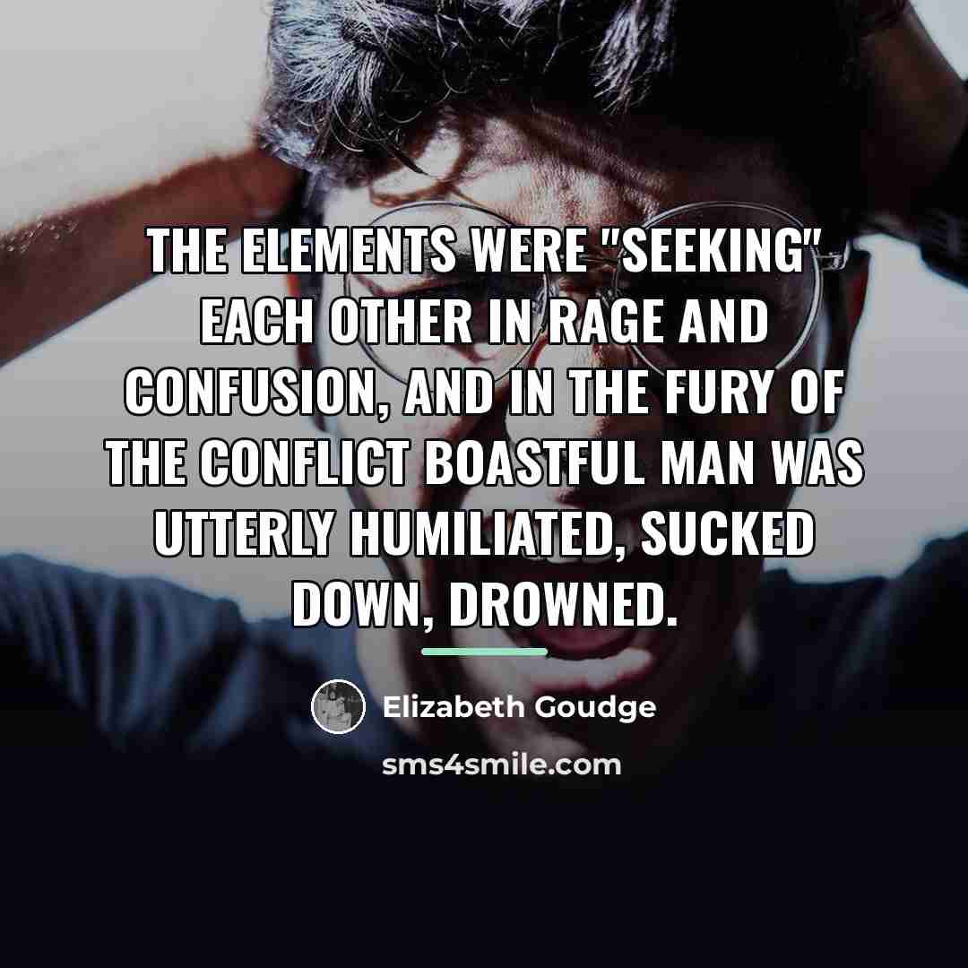 “The elements were "seeking" each other in rage and confusion,…” quote by Elizabeth Goudge