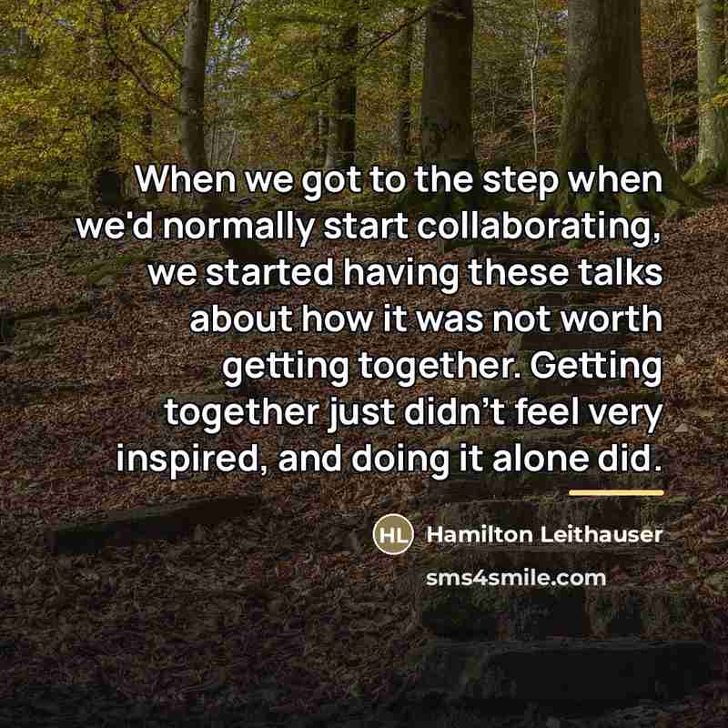 “When we got to the step when we'd normally start…” quote by Hamilton Leithauser