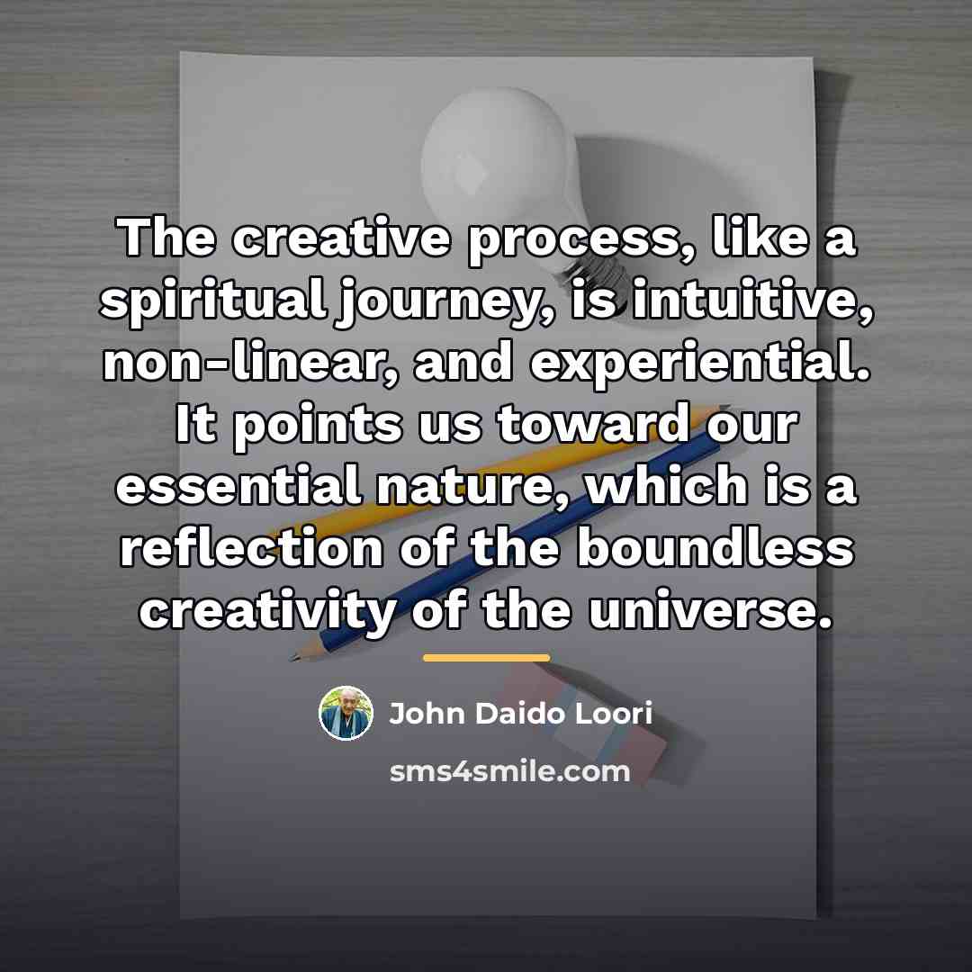 “The creative process, like a spiritual journey, is intuitive, non-linear,…” quote by John Daido Loori