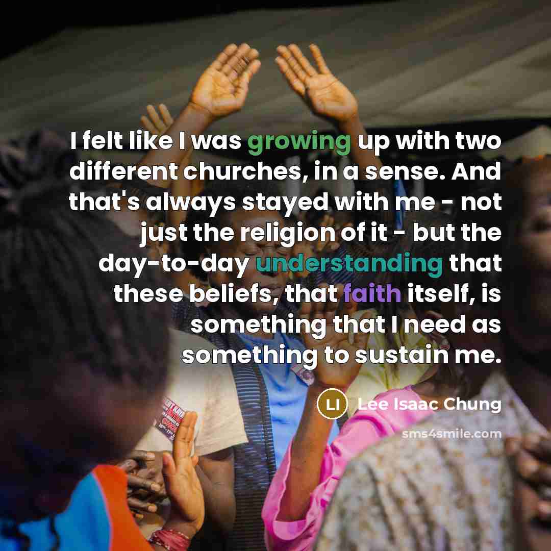 “I felt like I was growing up with two different…” quote by Lee Isaac Chung
