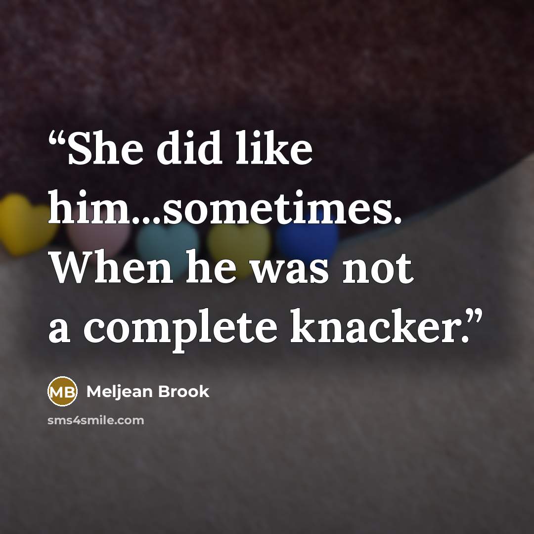 “She did like him...sometimes. When he was not a complete knacker.” quote by Meljean Brook