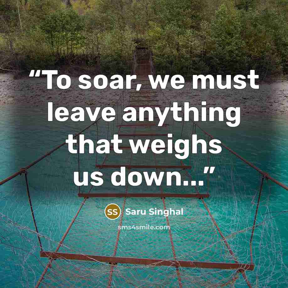 “To soar, we must leave anything that weighs us down...” quote by Saru Singhal