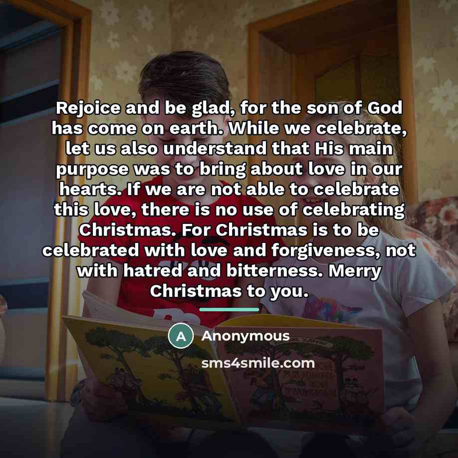 “Rejoice and be glad, for the son of God has…” quote by Anonymous