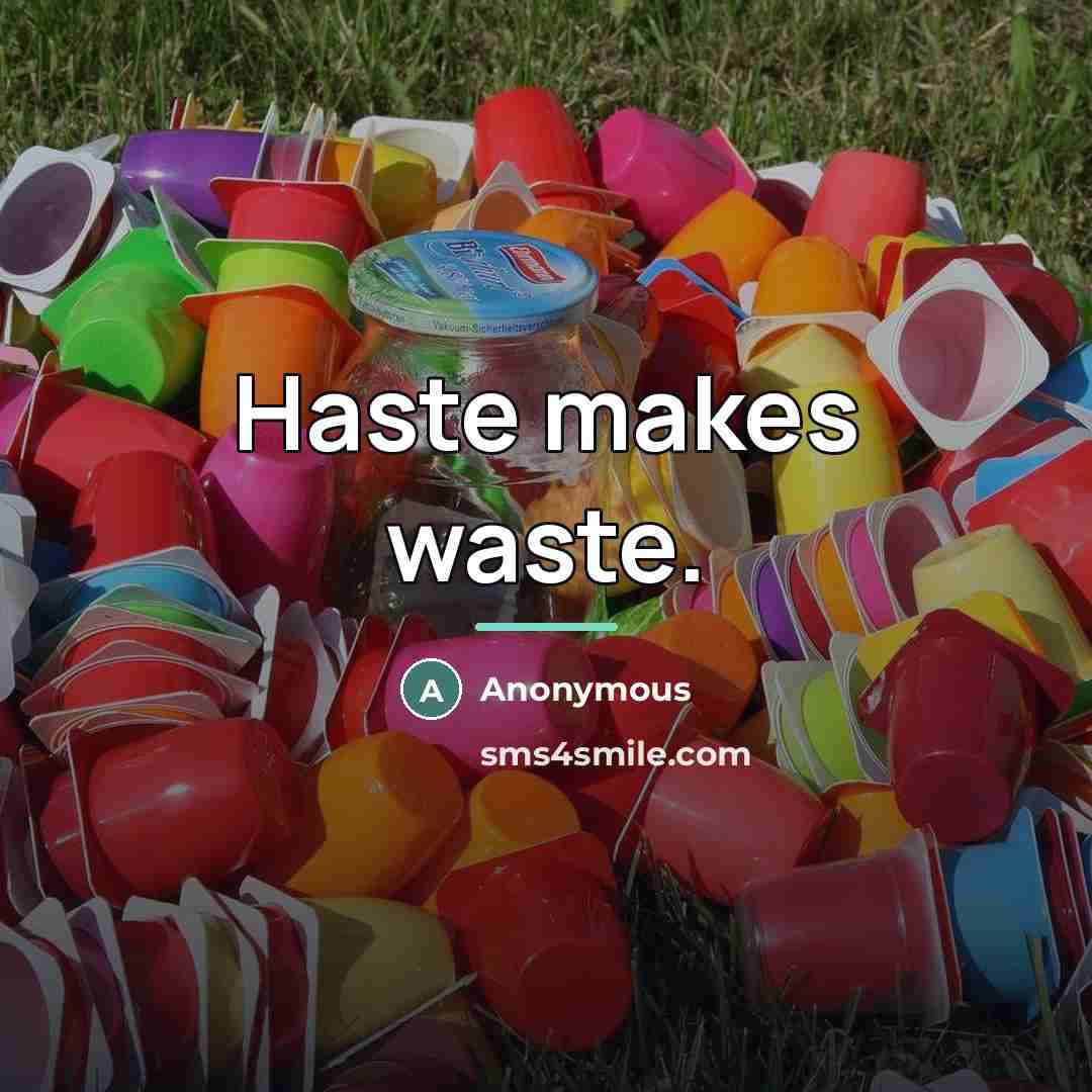 “Haste makes waste.…” quote by Anonymous