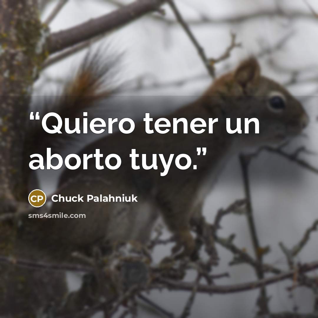 “Quiero tener un aborto tuyo.” quote by Chuck Palahniuk