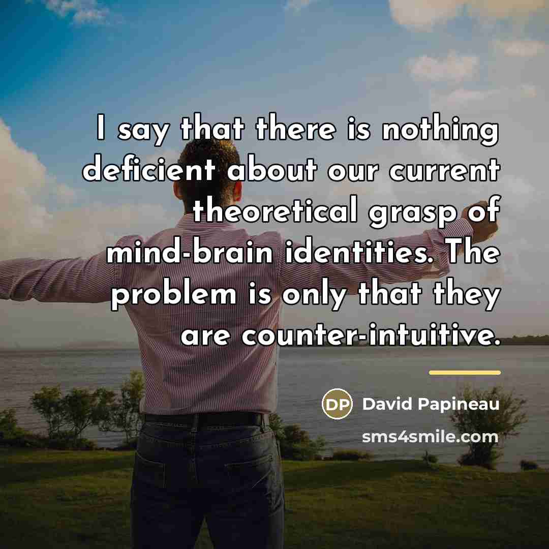 “I say that there is nothing deficient about our current…” quote by David Papineau