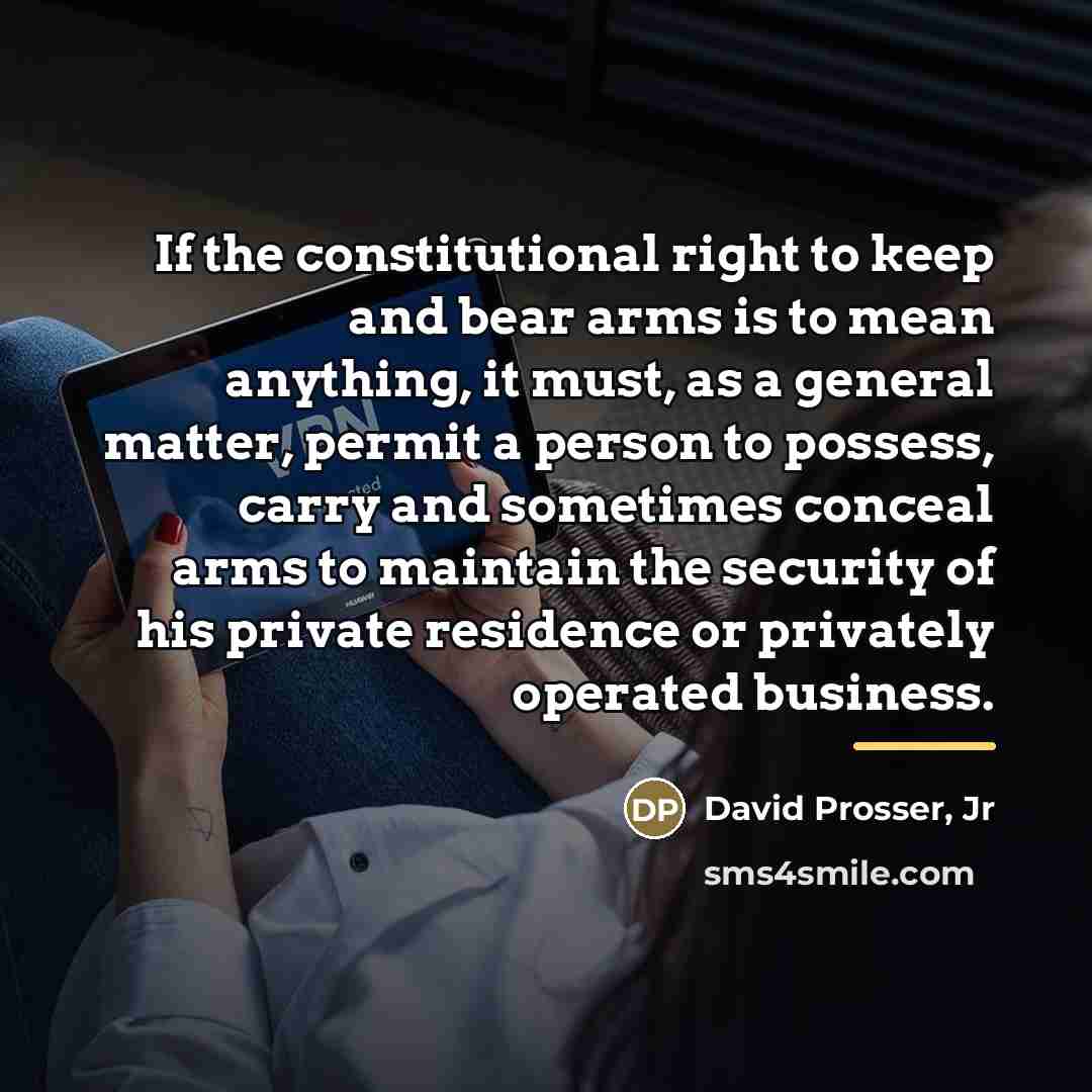 “If the constitutional right to keep and bear arms is…” quote by David Prosser Jr