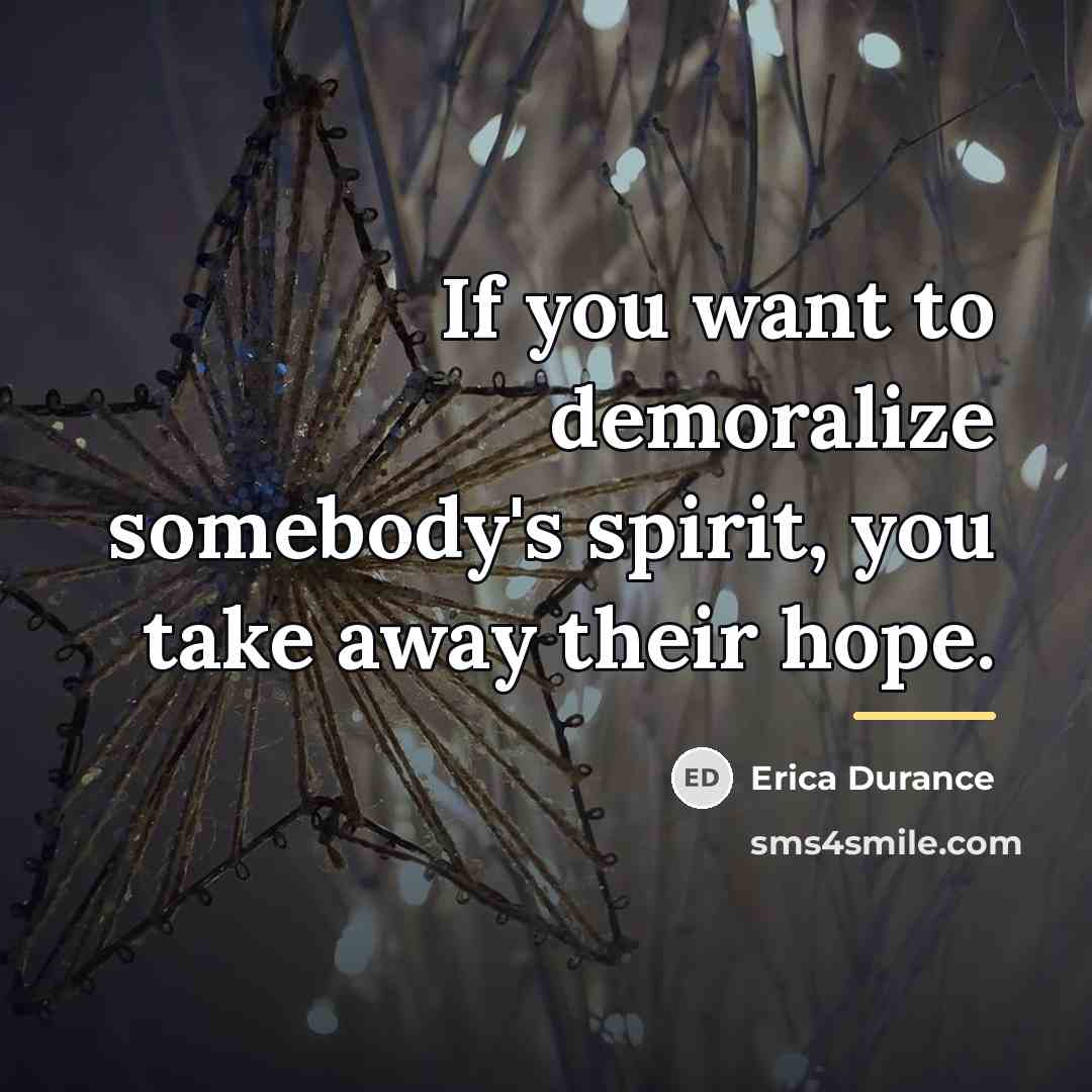 “If you want to demoralize somebody's spirit, you take away…” quote by Erica Durance