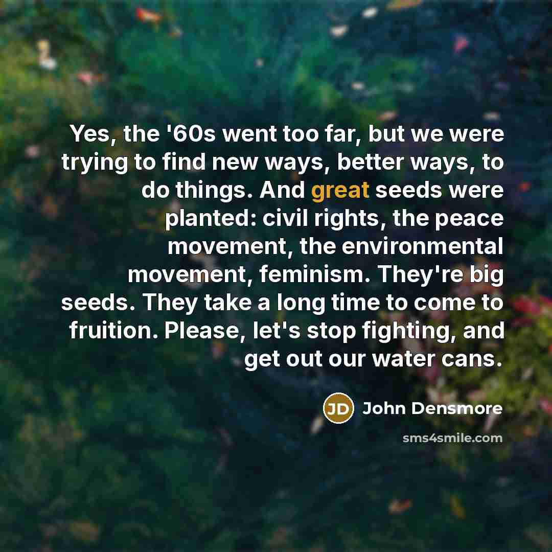 “Yes, the '60s went too far, but we were trying…” quote by John Densmore