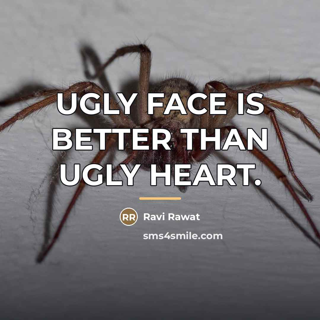 “UGLY FACE IS BETTER THAN UGLY HEART.…” quote by Ravi Rawat