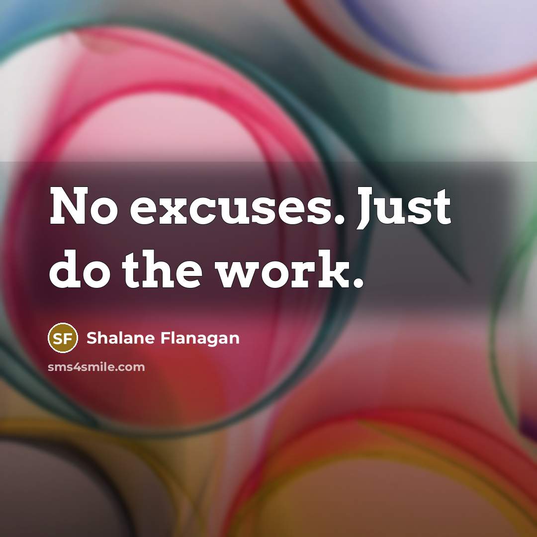 “No excuses. Just do the work.…” quote by Shalane Flanagan