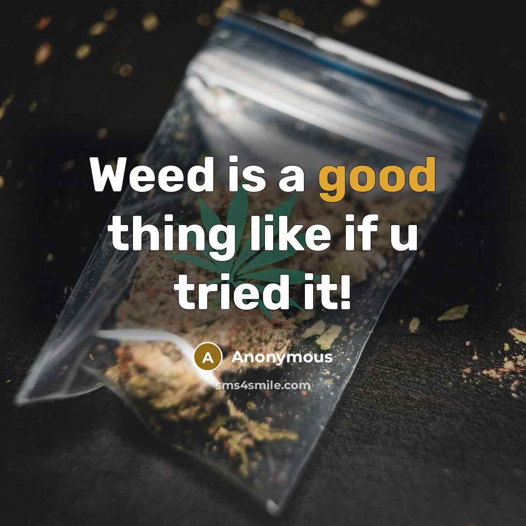 “Weed is a good thing like if u tried it!…” quote by Anonymous