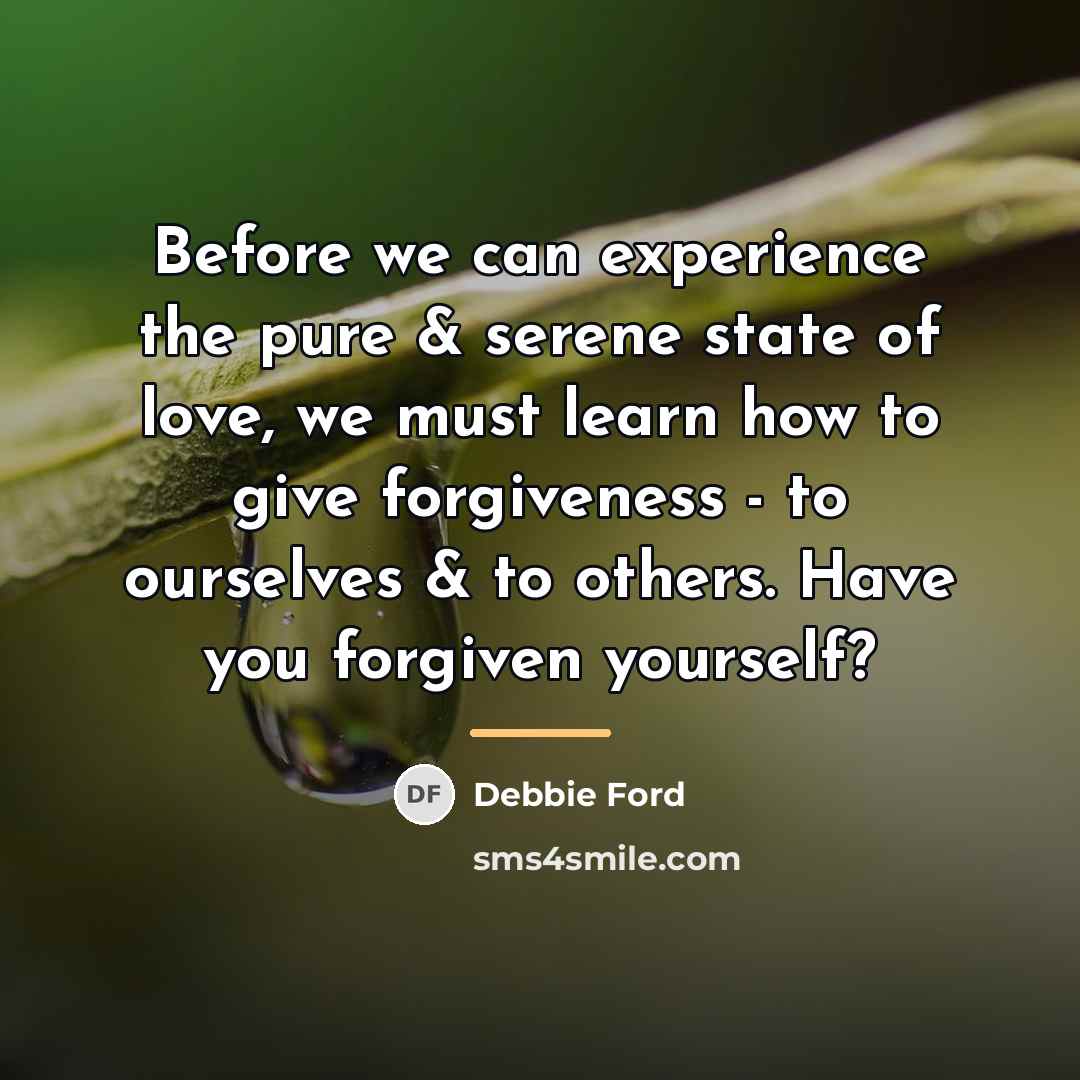 “Before we can experience the pure & serene state of…” quote by Debbie Ford