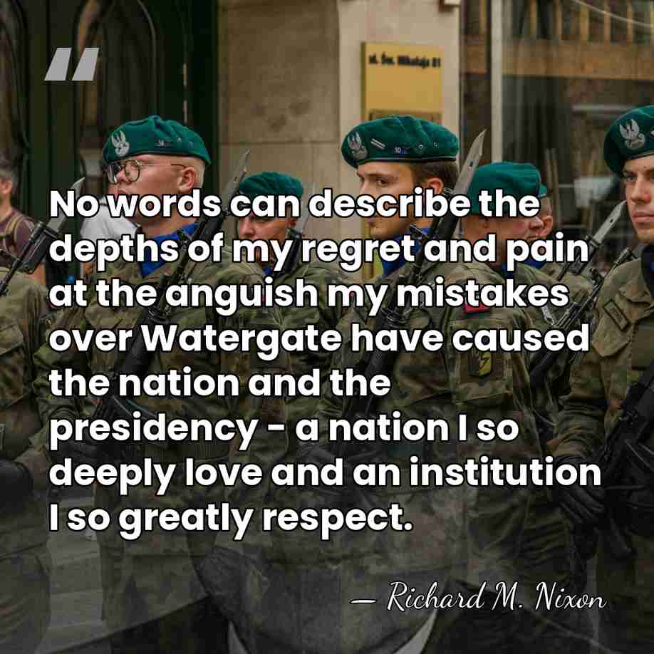 No words can describe the depths of my regret and pain at&hellip; - Richard M. Nixon