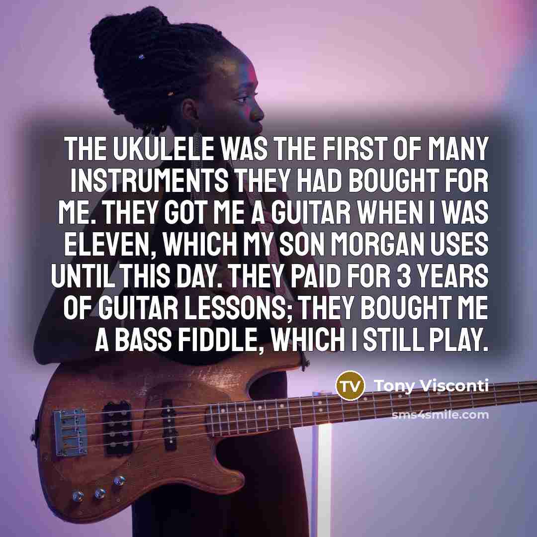 “The ukulele was the first of many instruments they had…” quote by Tony Visconti