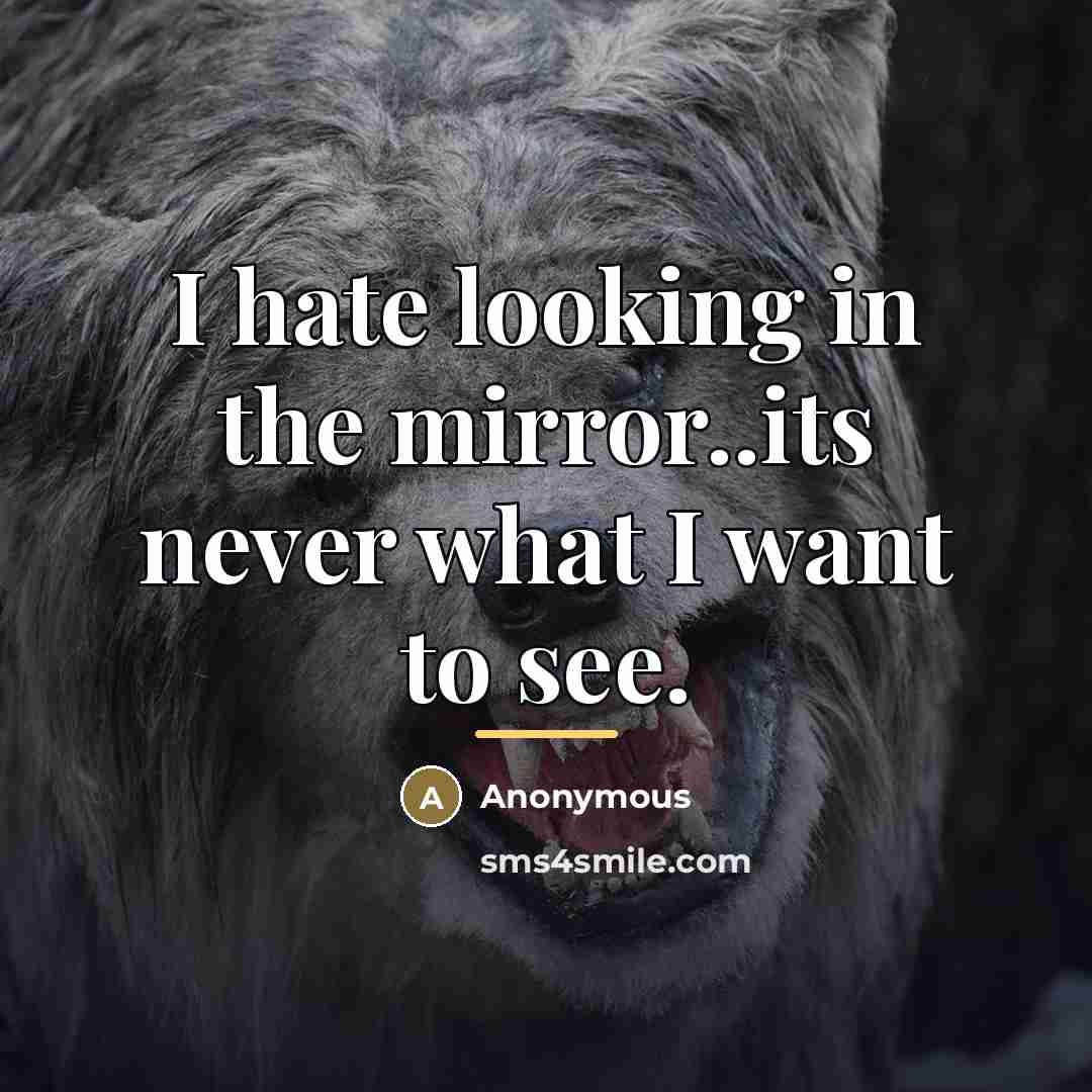 “I hate looking in the mirror..its never what I want…” quote by Anonymous