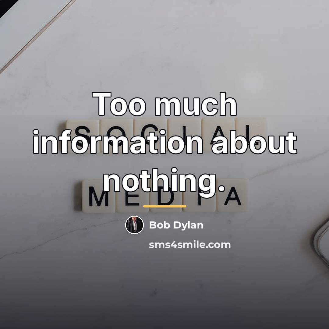 “Too much information about nothing.…” quote by Bob Dylan