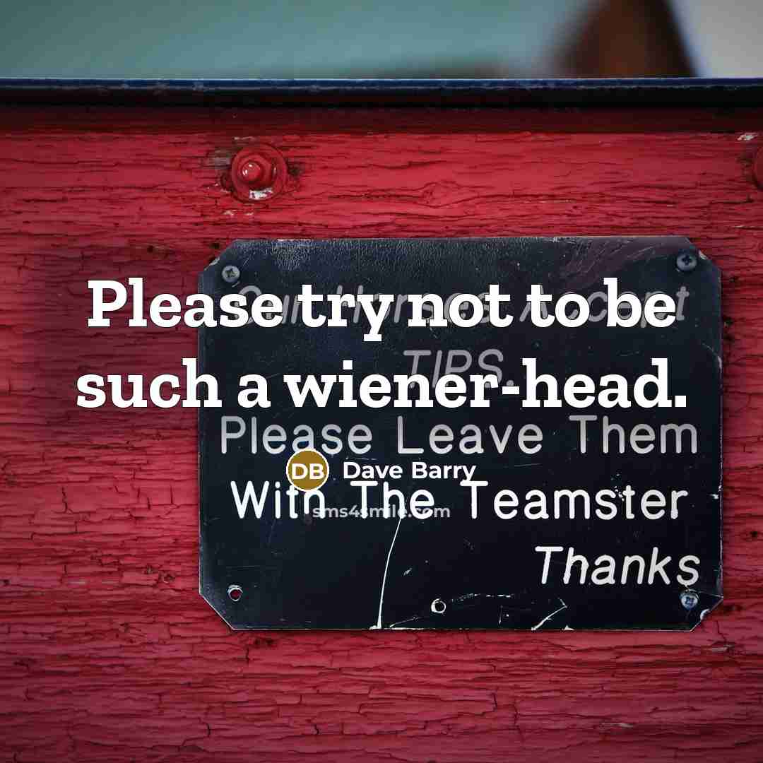 “Please try not to be such a wiener-head.…” quote by Dave Barry