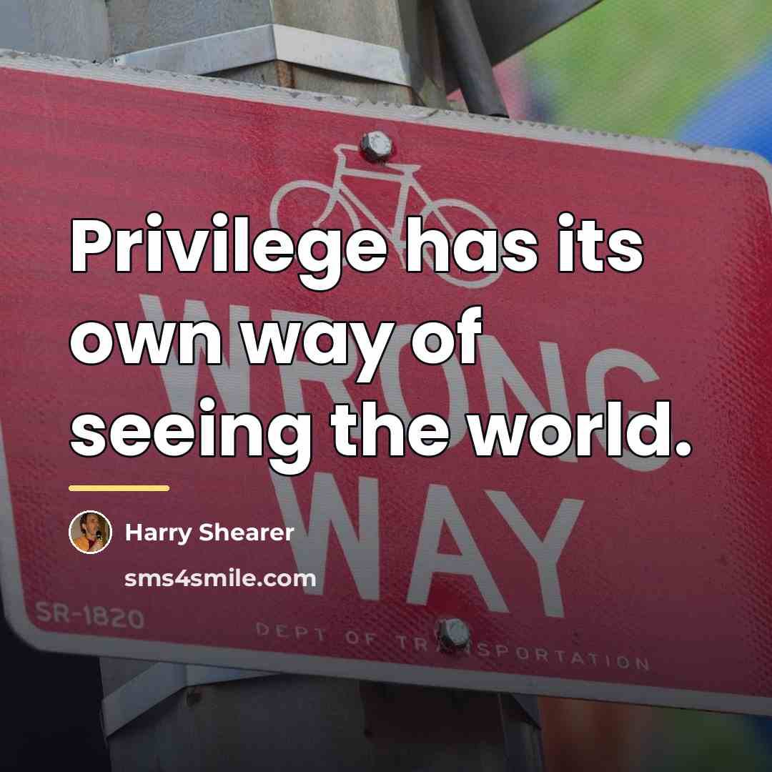 “Privilege has its own way of seeing the world.…” quote by Harry Shearer