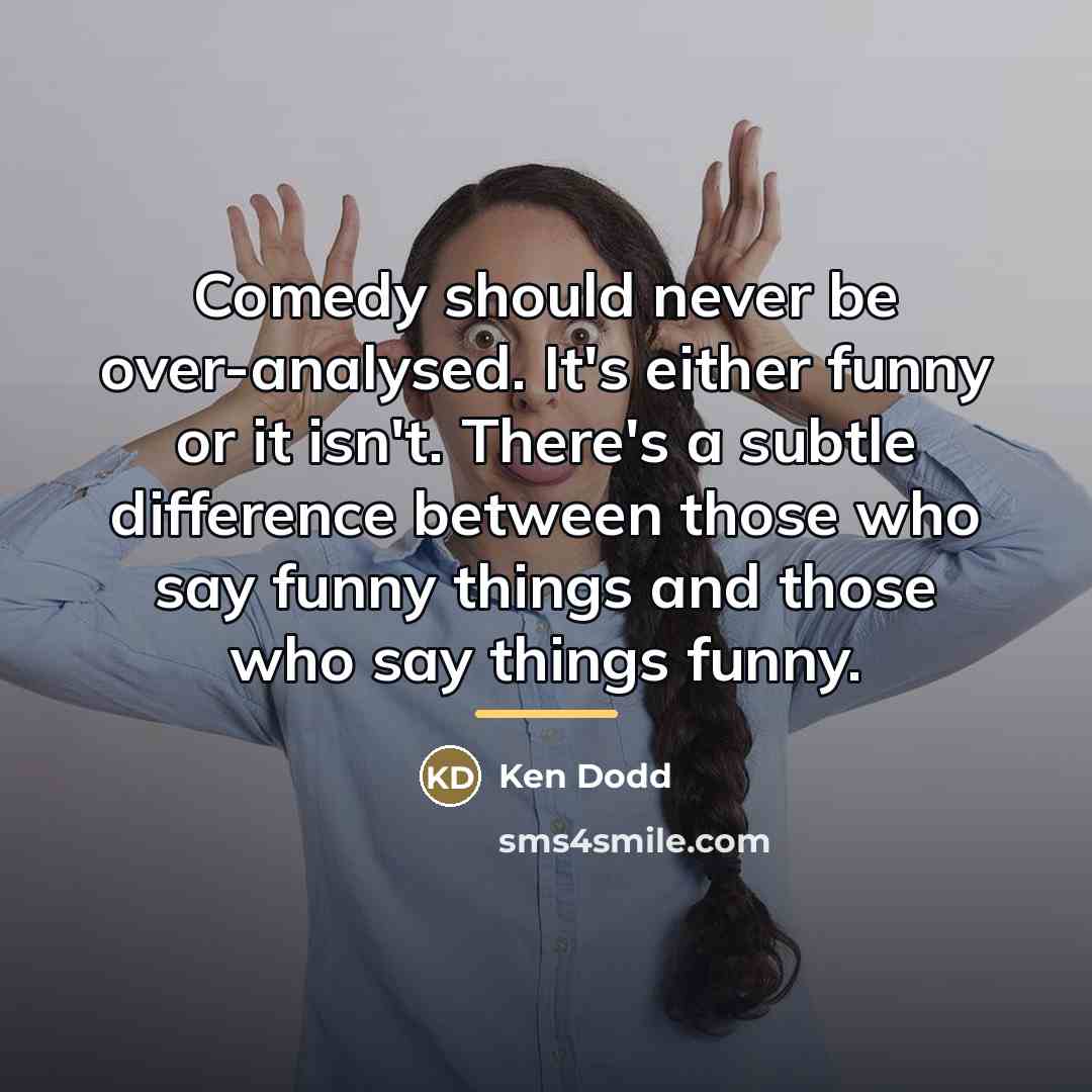 “Comedy should never be over-analysed. It's either funny or it…” quote by Ken Dodd