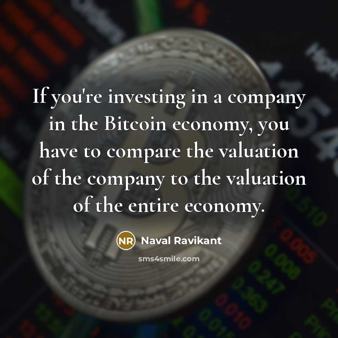 “If you're investing in a company in the Bitcoin economy,…” quote by Naval Ravikant