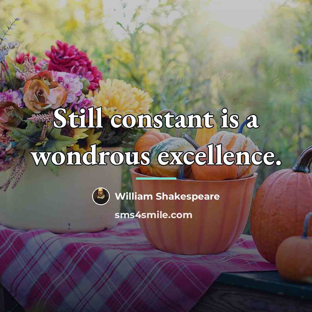 “Still constant is a wondrous excellence.…” quote by William Shakespeare