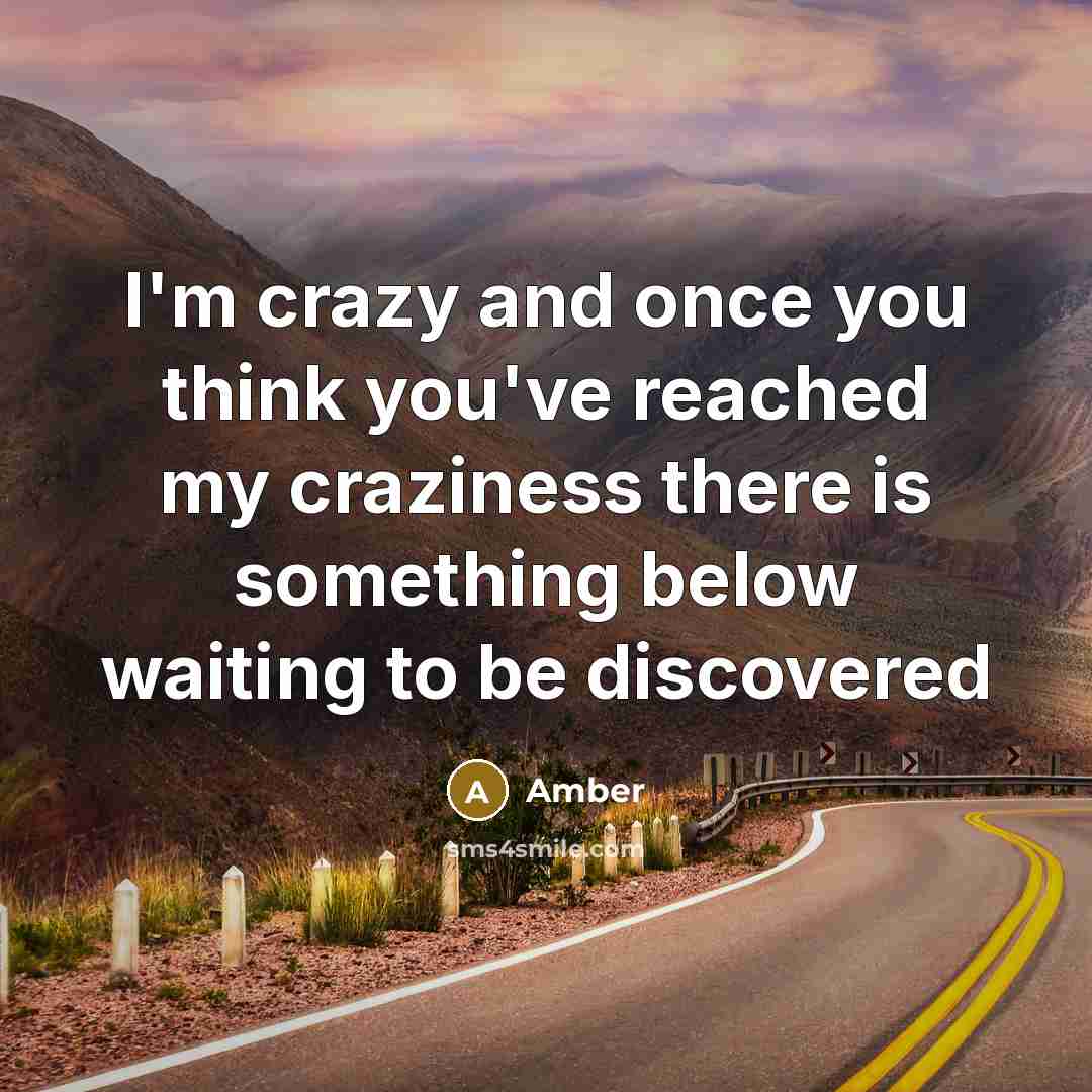 “I'm crazy and once you think you've reached my craziness…” quote by Amber