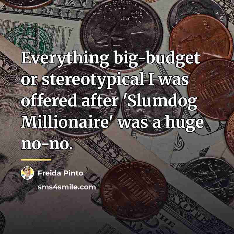 “Everything big-budget or stereotypical I was offered after 'Slumdog Millionaire'…” quote by Freida Pinto