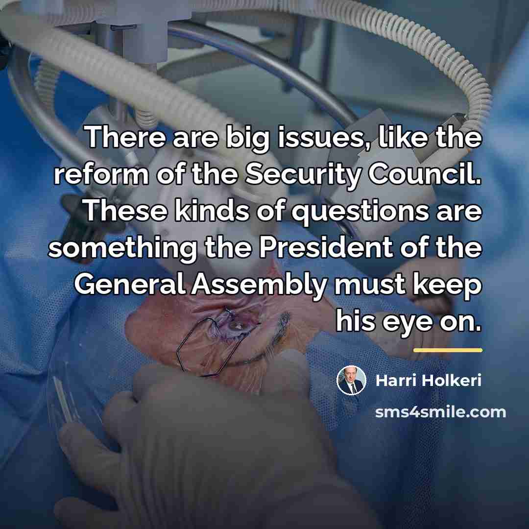 “There are big issues, like the reform of the Security…” quote by Harri Holkeri