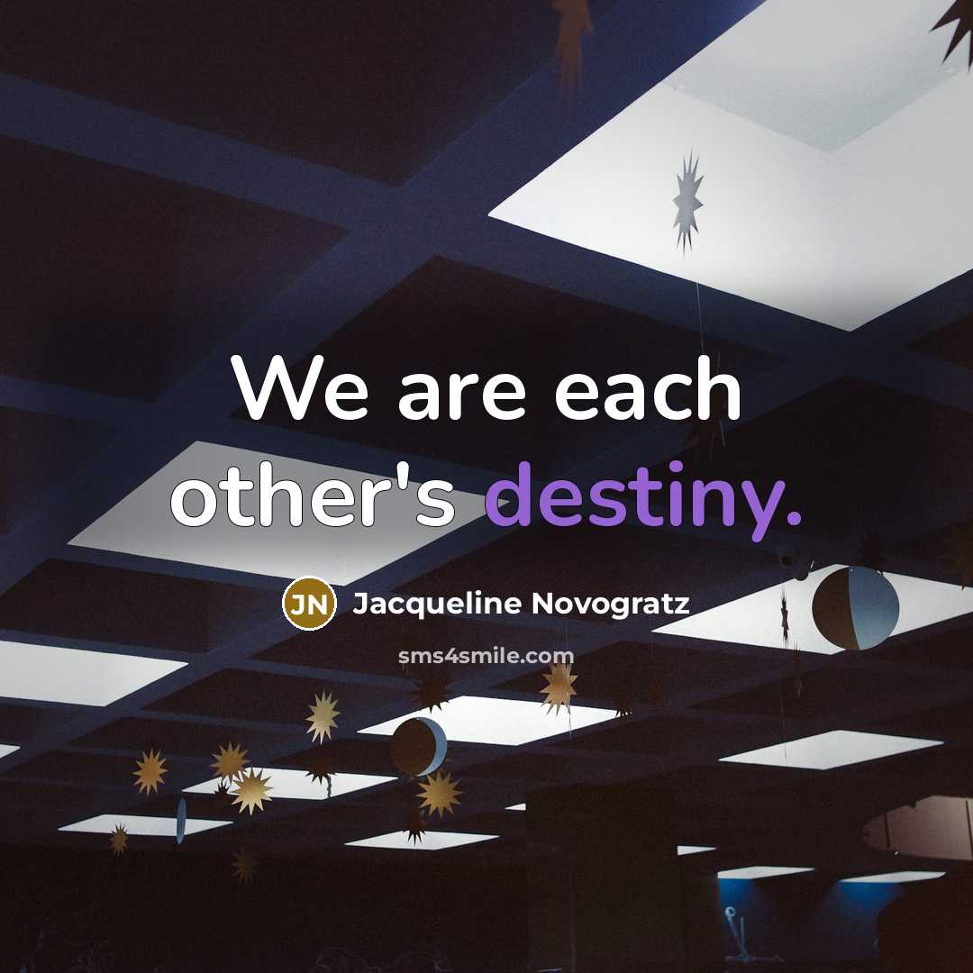 “We are each other's destiny.…” quote by Jacqueline Novogratz