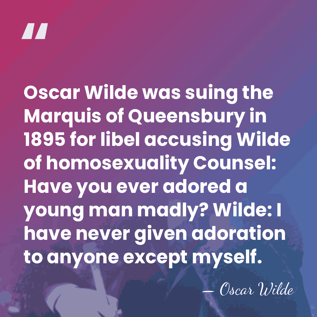Oscar Wilde was suing the Marquis of Queensbury in 1895 for libel&hellip; - Oscar Wilde