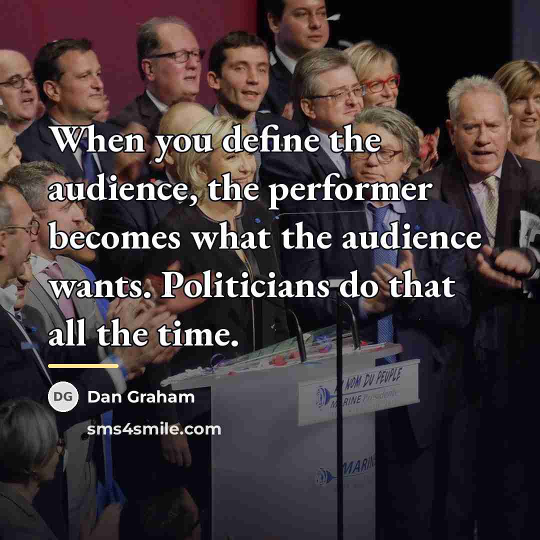 “When you define the audience, the performer becomes what the…” quote by Dan Graham