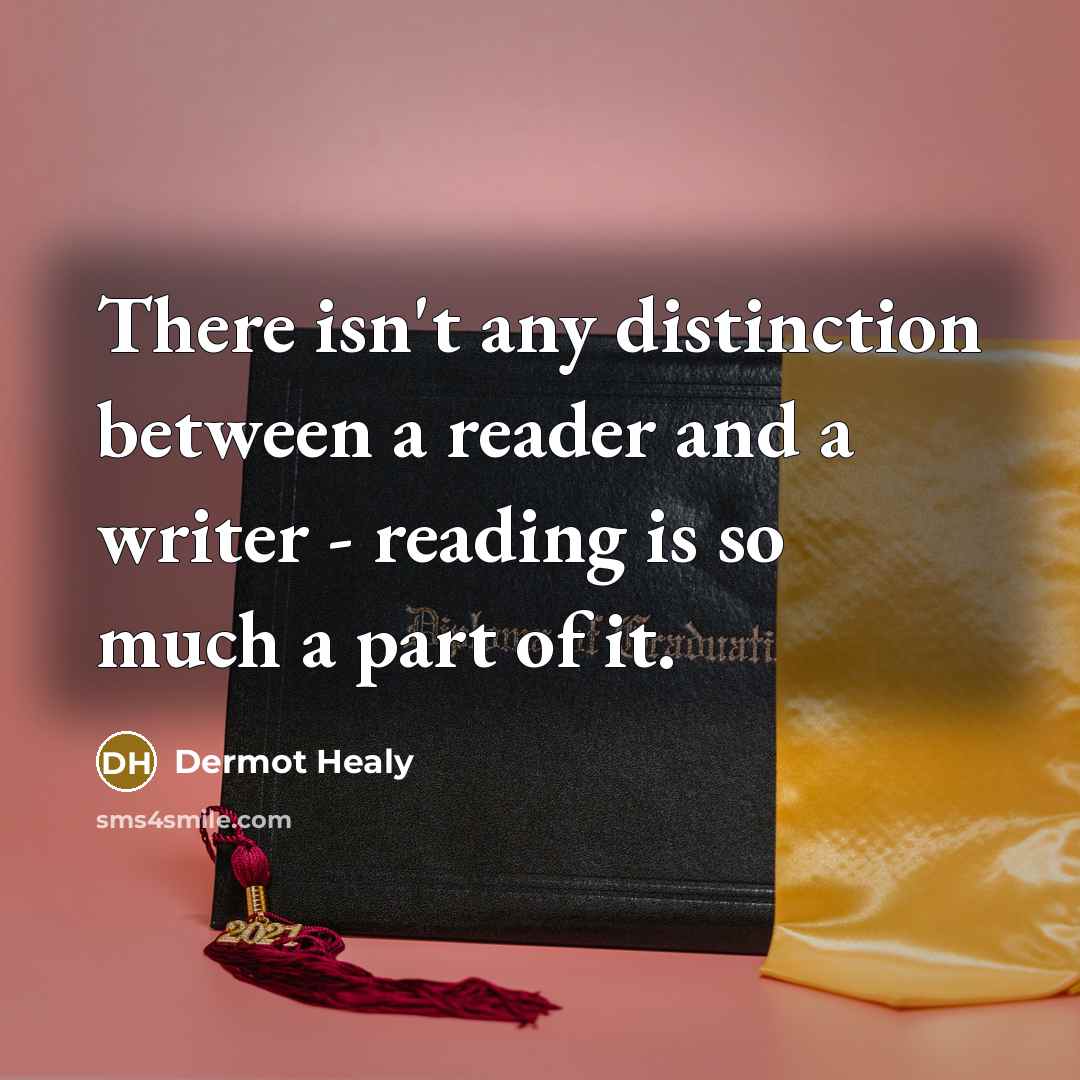 “There isn't any distinction between a reader and a writer…” quote by Dermot Healy