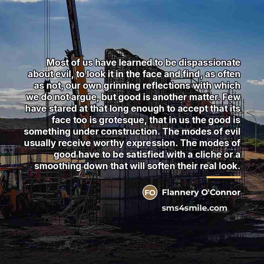 “Most of us have learned to be dispassionate about evil,…” quote by Flannery O'Connor