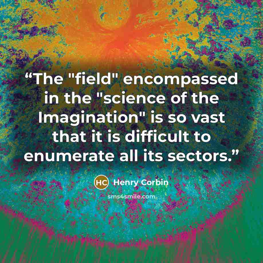 “The "field" encompassed in the "science of the Imagination" is so vast that it is difficult to enumerate all its sectors.” quote by Henry Corbin