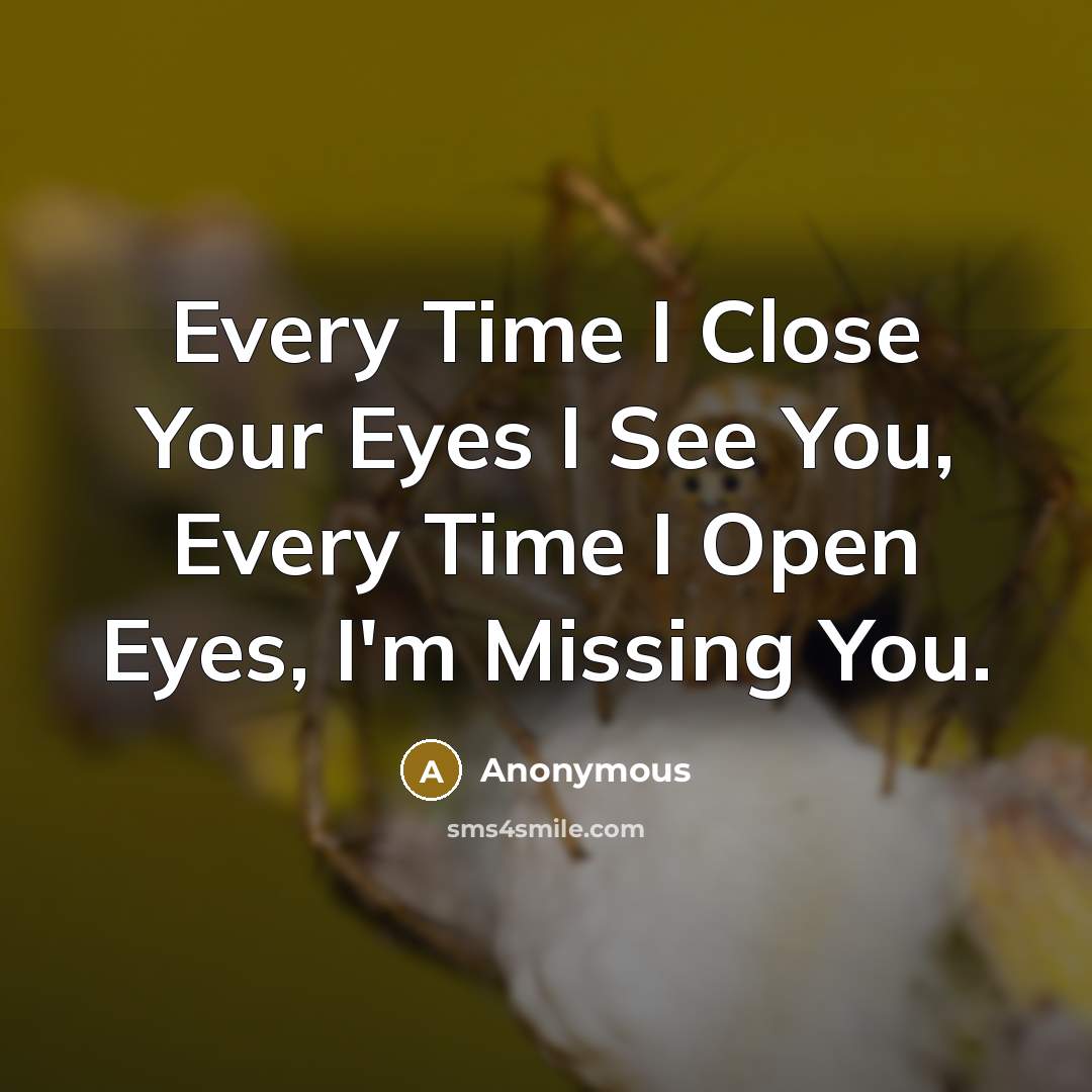 “Every Time I Close Your Eyes I See You, Every…” quote by Anonymous