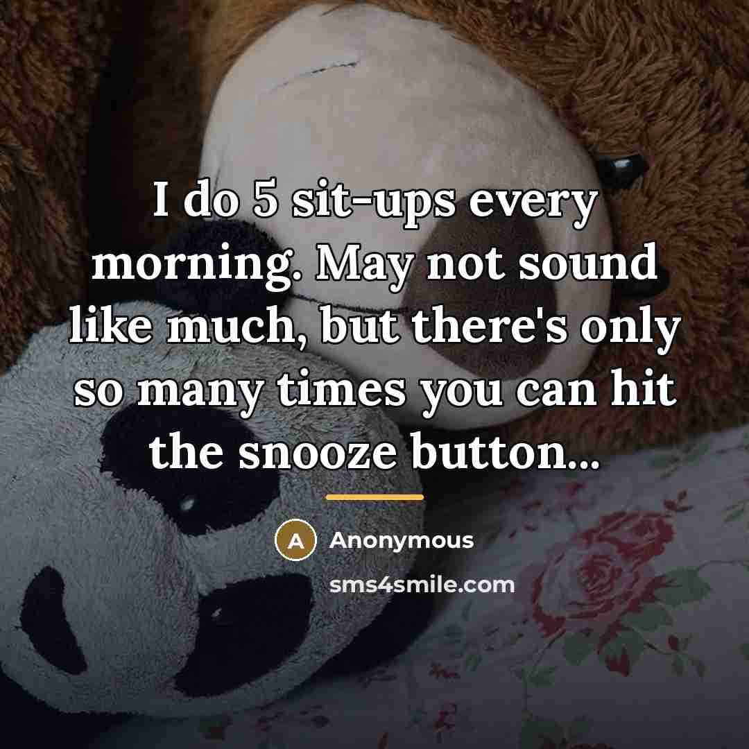 “I do 5 sit-ups every morning. May not sound like…” quote by Anonymous