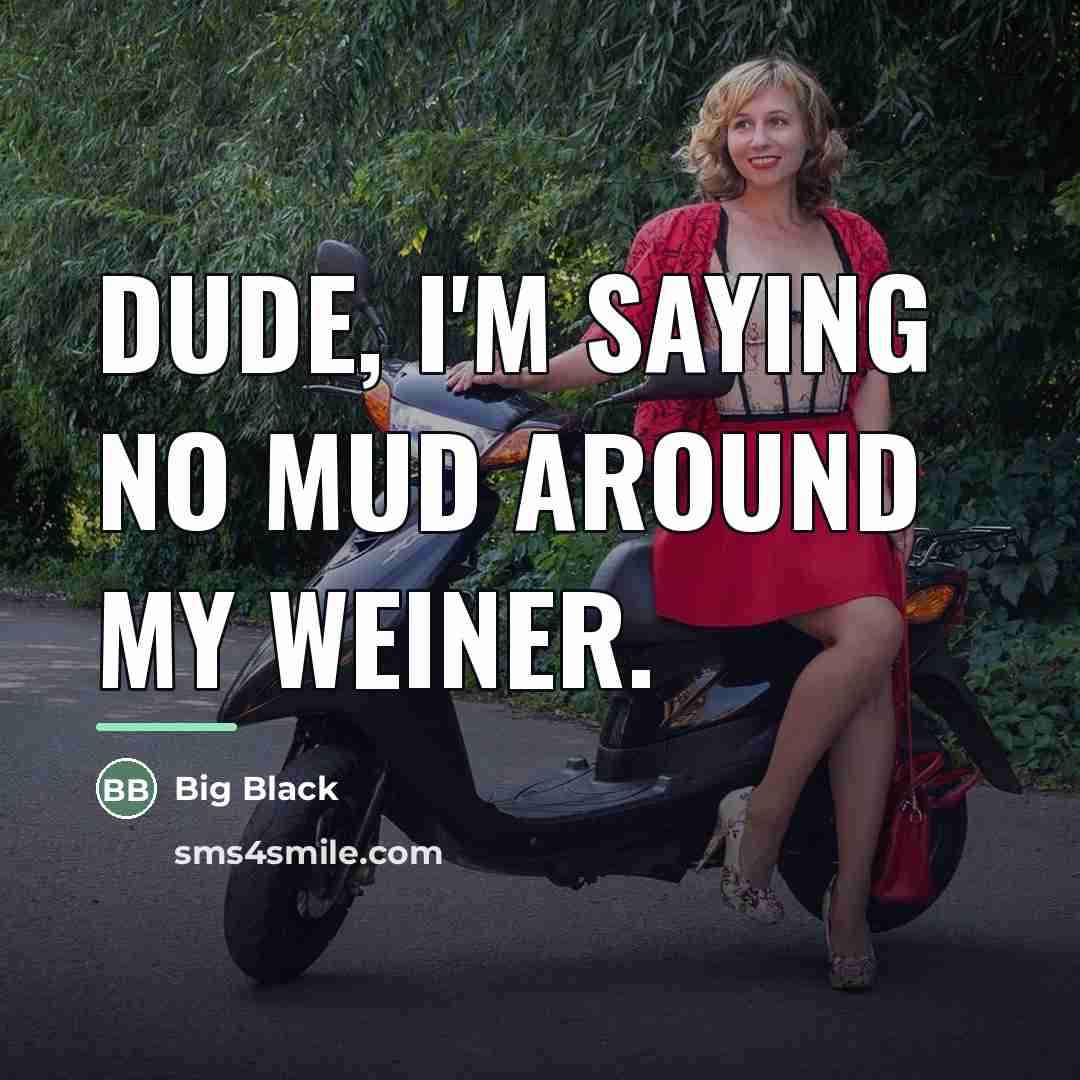 “Dude, I'm saying no mud around my weiner.…” quote by Big Black