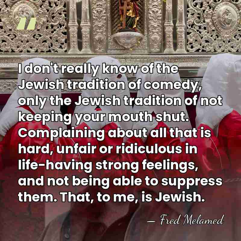 I don't really know of the Jewish tradition of comedy, only the&hellip; - Fred Melamed