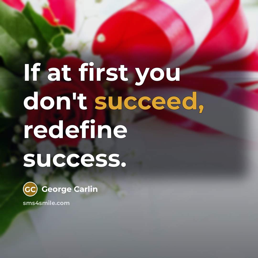 “If at first you don't succeed, redefine success.…” quote by George Carlin