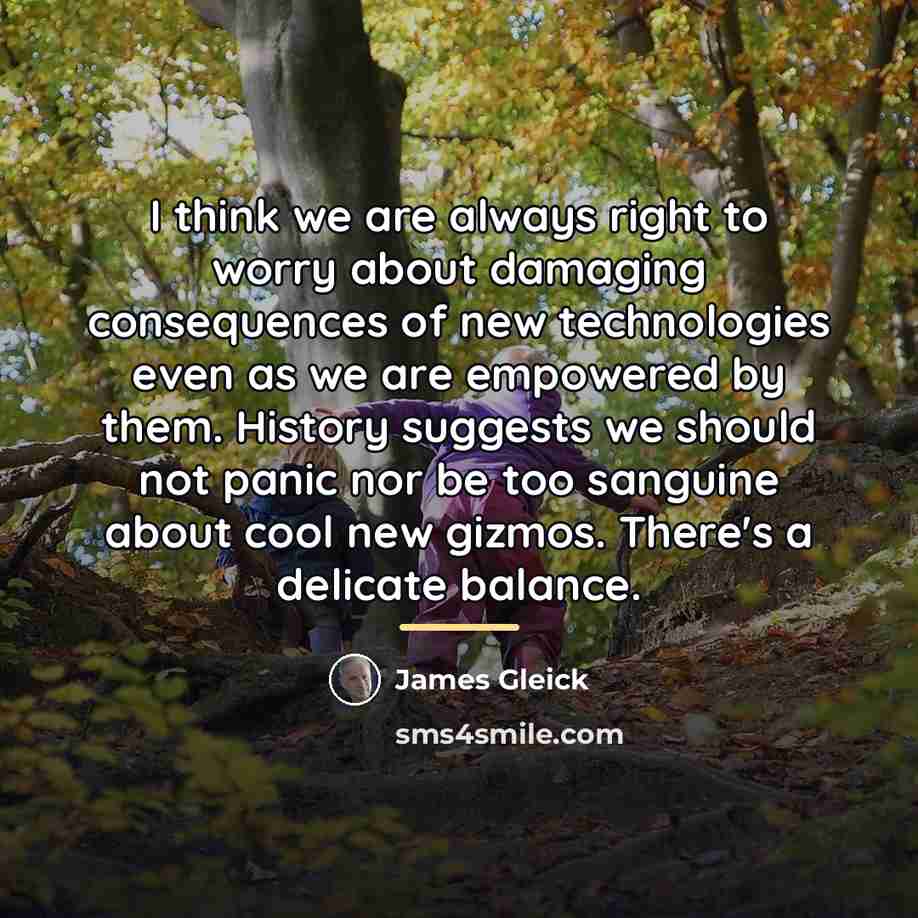 “I think we are always right to worry about damaging…” quote by James Gleick